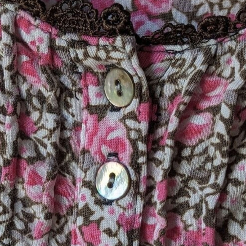 Eileen West SOFT Modal Queen Annes Lace RUFFLED HEM Floral Waltz‎ Nightgown Sz S - Picture 8 of 10